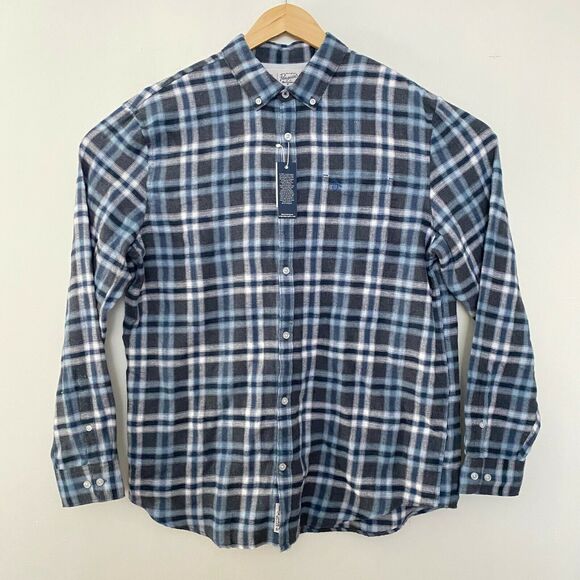 Original Penguin Mens Heathered Trim Fit Flannel Shirt Long Sleeve XXL - Picture 2 of 9